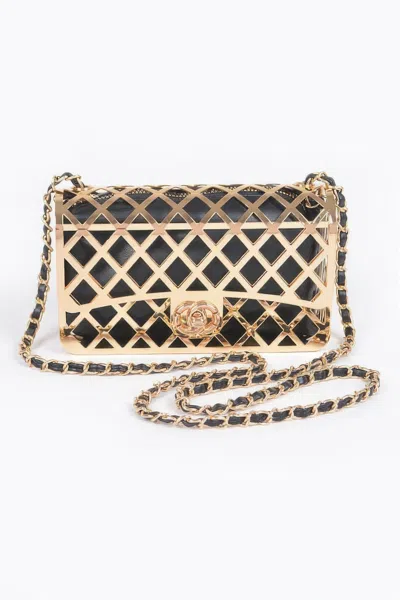 Fashnzfab Metal Clutch W/ Pouch In Gold