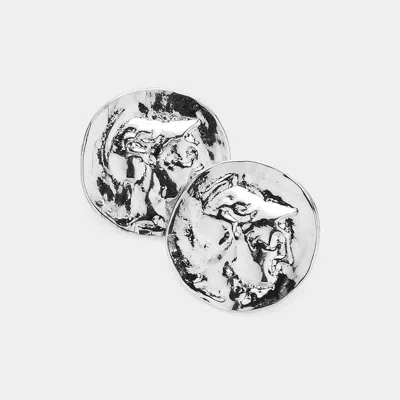 Fashnzfab Metal Coin Stud Earrings In Multi