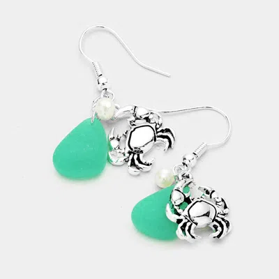 Fashnzfab Metal Crab Pearl Dangle Earrings In Multi