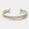 Fashnzfab Metal Cuff Bracelet In Silver