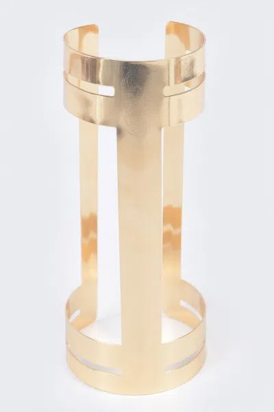 Fashnzfab Metal Cuff Bracelet Sleek Modern Design In Gold