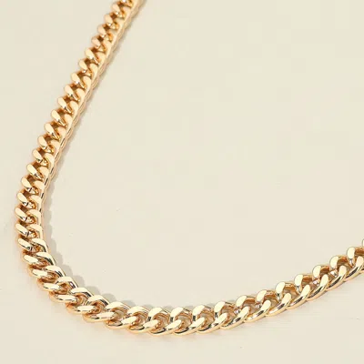 Fashnzfab Metal Curb Cuban Chain Necklace In Gold