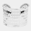 Fashnzfab Metal Cut Out Detailed Split Cuff Bracelet Rhodium In Multi