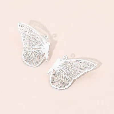 Fashnzfab Metal Cutout Butterfly Earrings In Multi