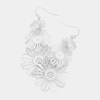 Fashnzfab Metal Cutout Flower Link Dropdown Earrings In Multi