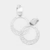 Fashnzfab Metal Cutout Open Circle Earrings In Multi