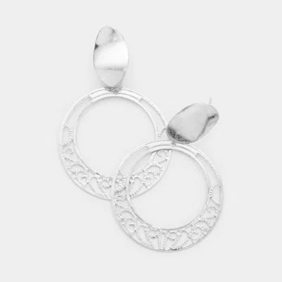 Fashnzfab Metal Cutout Open Circle Earrings In Multi