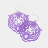 Fashnzfab Metal Cutout Tiger Dangle Earrings In Purple