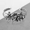 Fashnzfab Metal Derby Riding Running Horse Cuff Bracelet Silver Burnished In Multi