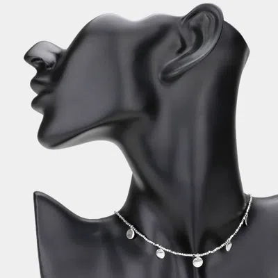 Fashnzfab Metal Disc Station Necklace In Multi