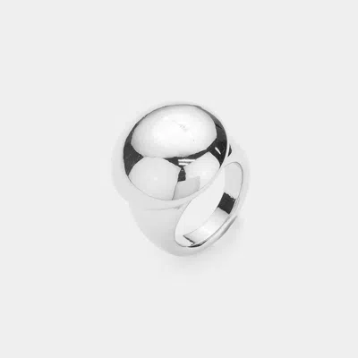 Fashnzfab Metal Dome Ring 0.8" - Silver In Metallic