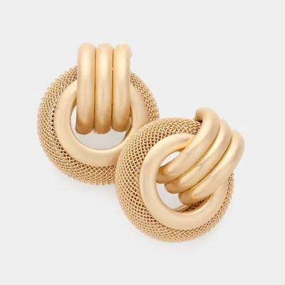 Fashnzfab Metal Stud Earring In Gold