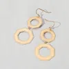 Fashnzfab Metal Double Octagon Link Drop Dangle Earrings In Gold