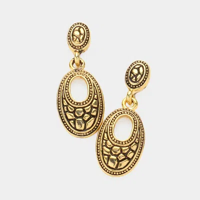 Fashnzfab Metal Earrings In Gold