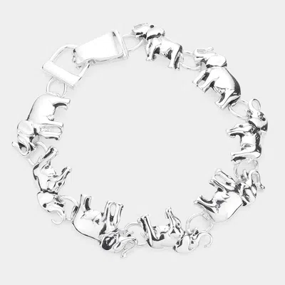 Fashnzfab Metal Elephant Link Magnetic Bracelet In Multi