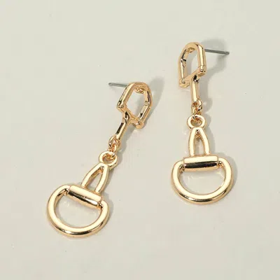 Fashnzfab Metal Equestrian Horsebit Link Drop Earrings In Silver