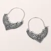 Fashnzfab Metal Filigree Bohemian Hoop Earrings In Multi