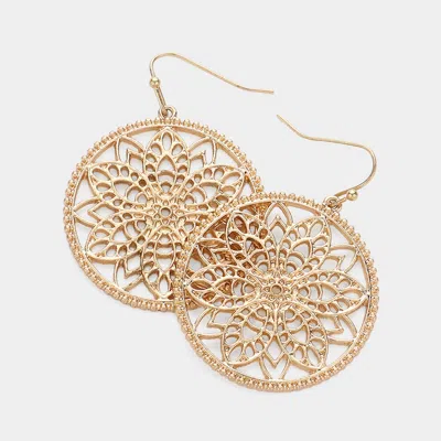 Fashnzfab Metal Filigree Circle Dangle Earrings In Multi