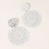 Fashnzfab Metal Filigree Dangle Earrings In Multi