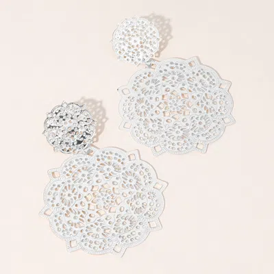 Fashnzfab Metal Filigree Dangle Earrings In Multi