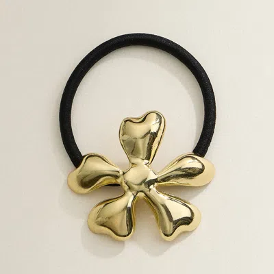 Fashnzfab Metal Flower Pointed Hair Band In Gold
