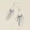 Fashnzfab Metal Geometric Fan Tassel Dangle Earrings In Metallic