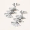 Fashnzfab Metal Ginkgo Leaf Link Dropdown Earrings - Rhodium In Multi
