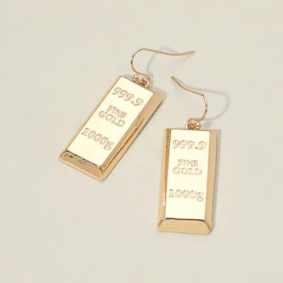 Fashnzfab Metal Gold Bar Drop Dangle Earrings