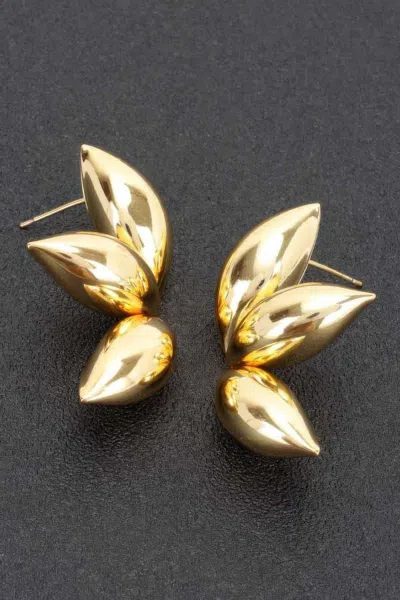 Fashnzfab Metal Gold Dip Earring In Silver