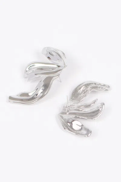 Fashnzfab Metal Gold Plated Earring In Silver
