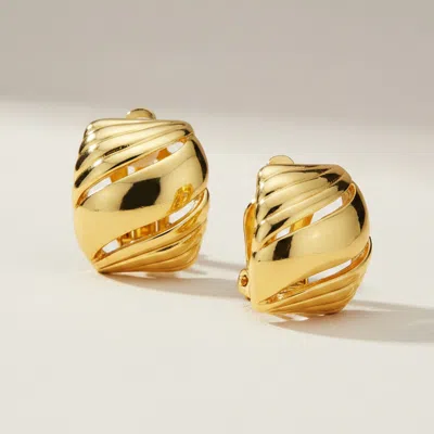 Fashnzfab Metal Half Hoop Clip On Earrings In Gold