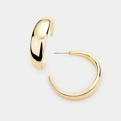 Fashnzfab Metal Half Hoop Earrings In Gold