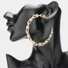 Fashnzfab Metal Hardware Link Hoop Earrings In Gold
