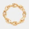 Fashnzfab Metal Hardware Link Stretch Bracelet Gold In Gold