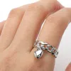 Fashnzfab Metal Heart Charm Dangle Adjustable Ring In Multi