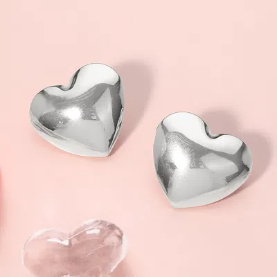 Fashnzfab Metal Heart Earrings In Multi