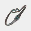 Fashnzfab Metal Heart Hands Hinged Bracelet Patina Verdigris In Multi