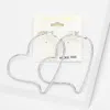 Fashnzfab Metal Heart Hoop Earrings - Rhodium In Metallic