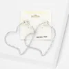 Fashnzfab Metal Heart Hoop Earrings - Rhodium In Silver