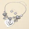 Fashnzfab Metal Heart Link Necklace In Metallic