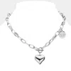 Fashnzfab Metal Heart Pendant Live Your Dream Message Charm Chain Toggle Necklace In Multi