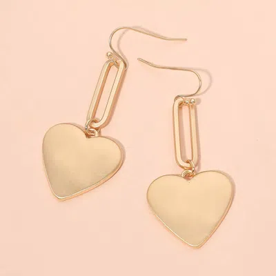 Fashnzfab Metal Heart Plate Drop Earrings In Multi