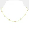 Fashnzfab Metal Heart Station Thread Necklace In Gold