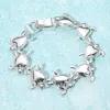 Fashnzfab Metal Heart Turtle Link Magnetic Bracelet Silver In Silver