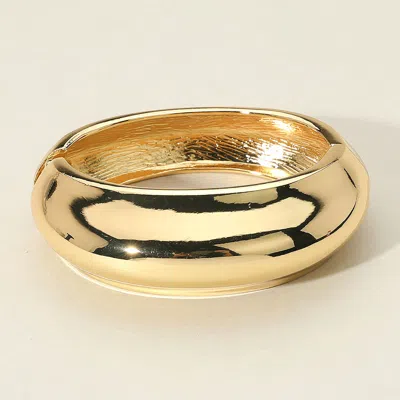 Fashnzfab Metal Hinged Bangle Bracelet In Gold