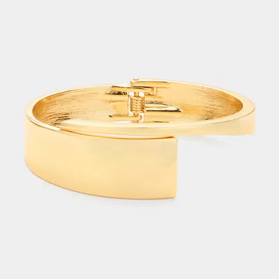 Fashnzfab Metal Hinged Bangle Bracelet Gold