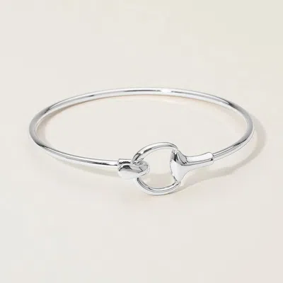 Fashnzfab Metal Hook Bangle Bracelet In Brown