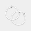 Fashnzfab Metal Hoop Clip On Earrings 1.25" In Silver