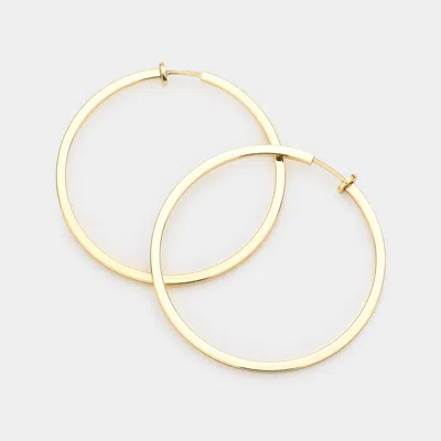 Fashnzfab Metal Hoop Clip On Earrings In Gold
