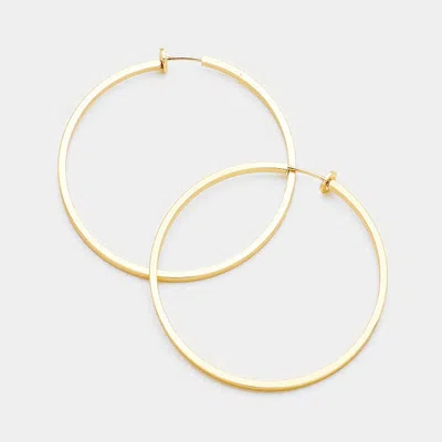 Fashnzfab Metal Hoop Clip On Earrings In Gold